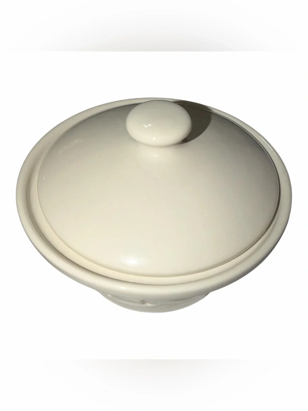 Longaberger Ivory Ceramic Lidded Small Serving Bowl